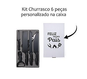 Kit Churrasco 6 Peças Personalizado Dia dos Pais