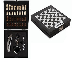 Kit Vinho Xadrez 4 peças Personalizado Dia dos Pais