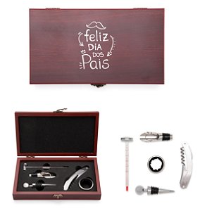 Kit Vinho 5 Peças Personalizado Dia dos Pais