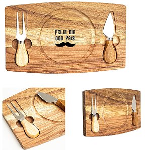 Kit Queijo 3 Peças Personalizado Dia dos Pais
