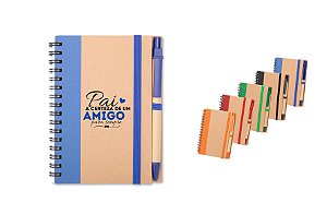 Caderno Ecológico com Caneta Personalizado Dia dos Pais