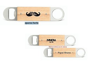 Abridor de Garrafa Madeira 2 Pontas Personalizado Dia dos Pa