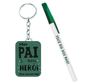 kit Chaveiro + Caneta Personalizado Dia dos Pais
