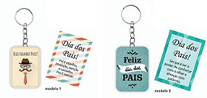 Kit Chaveiro + Cartela Personalizado Dia dos Pais