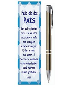 Kit Caneta + Cartela Personalizado Dia dos Pais