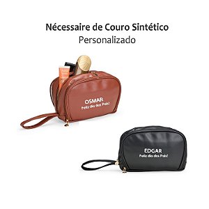 Nécessaire de Couro Sintético Personalizada Dia dos Pais