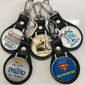 Chaveiro Couro com Adesivo Resinado Personalizado