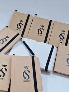 Kit 10 Unidades de Caderno A7 de Capa Rígida Personalizado