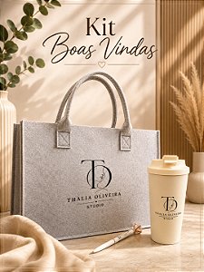 Kit Boas Vindas com 3 itens personalizados com seu logo
