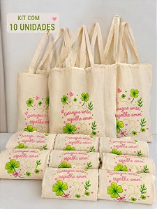 Sacola de Algodão Personalizada Com a Arte que Desejar - Kit com 10 Unidades