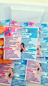 15 unidades de Botton Outubro Rosa e Novembro Azul