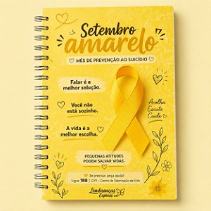 Caderno Holográfico Com Pauta Personalizado Setembro Amarelo