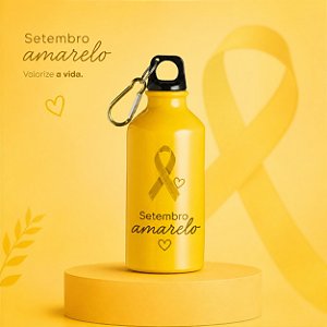 Squeeze Alumínio 420ml Personalizada Setembro Amarelo