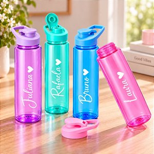 Squeeze Plástico Translúcida 850ml Personalizada Como Desejar