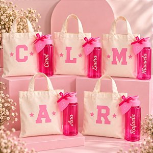 Kit Eco bag + Squeeze Plástico 850ml Personalizado Como Desejar