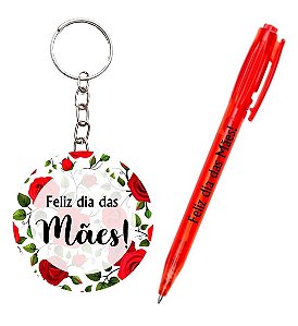 Kit caneta e chaveiro dia das mães ( 15 UNIDADES )