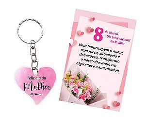 Chaveiro Dia das Mulheres com SUA LOGO