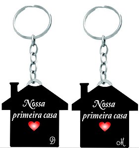 Par de Chaveiro Nossa Casa Personalizada