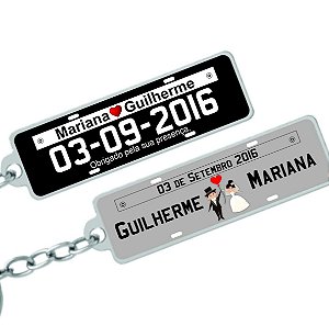 Par de Chaveiro Placa de Carro Personalizado