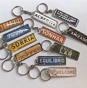 Chaveiro Placa com Mensagens Resinados