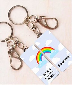 Par de Chaveiros para Casal com Frases Personalizados