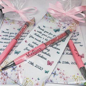 Kit Caneta mais Cartela com Mensagem Personalizado