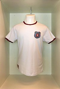 Camisa Náutico - Mantos Clássicos/ Brasão 120 anos/ Branca - Suedine Masculina