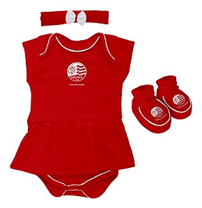 Kit Body Vestido + Sapatinho + Lacinho Náutico - Linha Baby