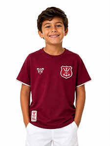 Camisa Náutico - Brasão Safra Especial/ Vinho - Algodão Infantil