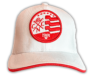 Boné Náutico - Aba Curva/ Escudo Atual Bordado Vermelho/ Branco - Adulto