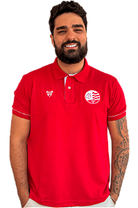 Camisa Náutico - Polo/ Brasão Escudo Atual/ Vermelha - Piquet