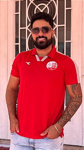 Camisa Polo Náutico - Escudo Atual/ Viagem Atleta 2025/ Vermelha - Dry Masculina