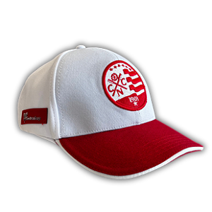 Boné Náutico - Aba Curva/ Escudo Atual/ Vermelho e Branco- Adulto