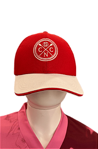 Boné Náutico - Aba Curva/ Remos/ Vermelho e Branco- Adulto