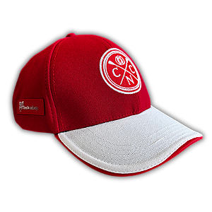 Boné Náutico - Aba Curva/ Remos/ Vermelho e Branco- Adulto