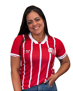 Camisa Náutico Vermelha/ Listras Brancas - FEMININA