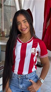 CAMISA ESCUDO ATUAL LISTRADA - FEMININA