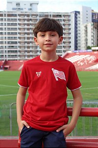 Camisa Básica Bandeira do Hexa Bordado - Infantil