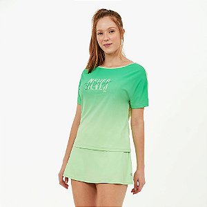 T-Shirt Alto Giro Skin Fit Decote Canoa e Silk Verde Joy 2111737