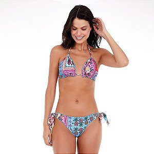 Biquíni New Beach Microway Ripple Slim Tanga 2 Frutas Patch