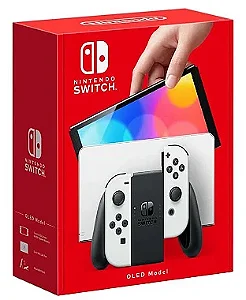 Console Nintendo Switch Oled 64gb Branco Seminovo + Cartão 128gb Destravado