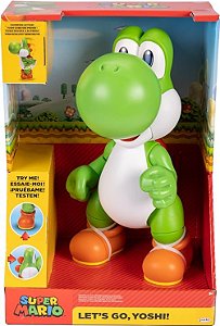 Super Mario Let's Go, Yoshi! Action Figure Interativa de 12 Polegadas com 20+ Sons e Músicas Icônicas