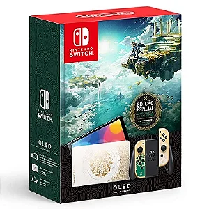 Console Nintendo Switch OLED Edição Especial The Legend of Zelda Desbloqueado Seminovo