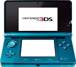 Console Nintendo 3DS Aqua Blue Seminovo com Caixa e manuais