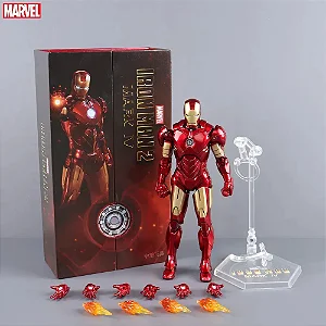 Action Figure Homem de Ferro Iron Man Mark 4 IV: Vingadores Avengers Escala 1/10 Marvel Disney - ZD Toys