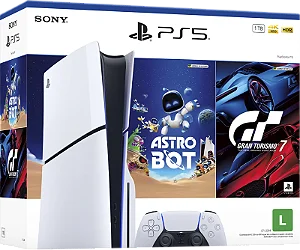 Console PlayStation 5 Slim Com Leitor Pacote ASTRO BOT e Gran Turismo 7