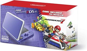 New Nintendo 2DS XL Purple + Silver com Mario Kart 7 Bundle Seminovo - Nintendo