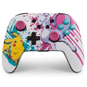 Controle Wireless sem fio Enhanced Pokémon Pikachu vs Mewtwo Edition Seminovo PowerA – Nintendo Switch