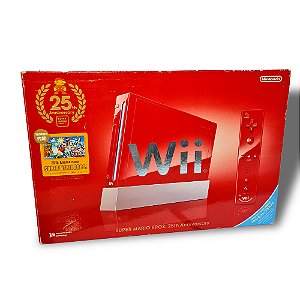 Nintendo Wii Red Edição Especial 25º Aniversário Super Mario Bros. Seminovo - Nintendo