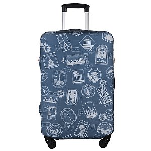 Capa para Mala Luggio Basic Estampa Passaporte Classic
